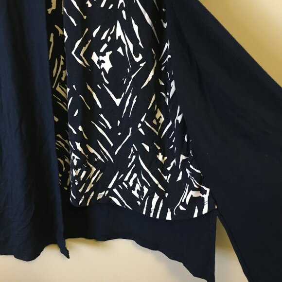 Cleo Open Cardigan Vest Abstract Tank Top Combo Keyhole Window Top - Picture 6 of 15